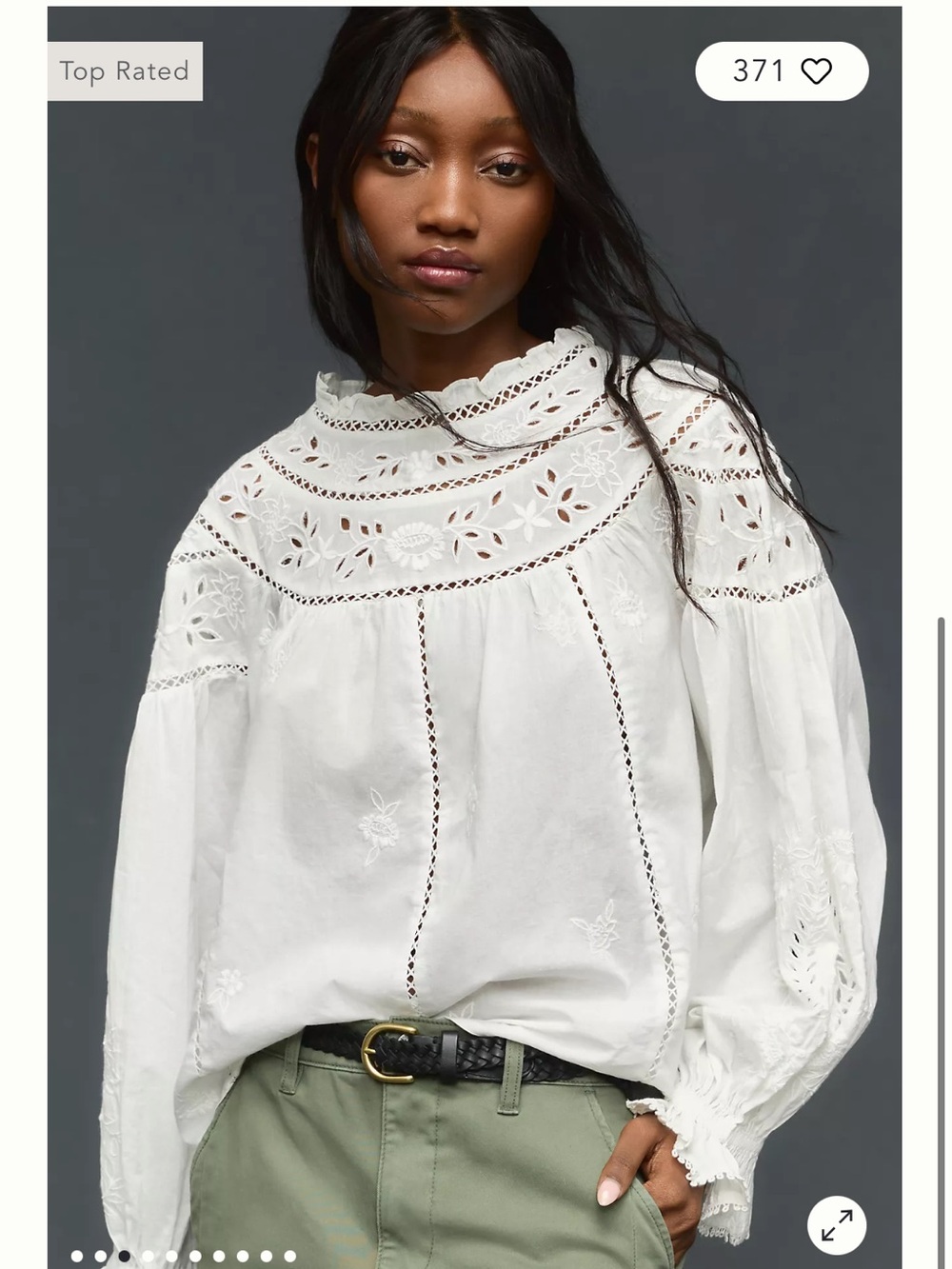 Anthropologie White Eyelet Blouse